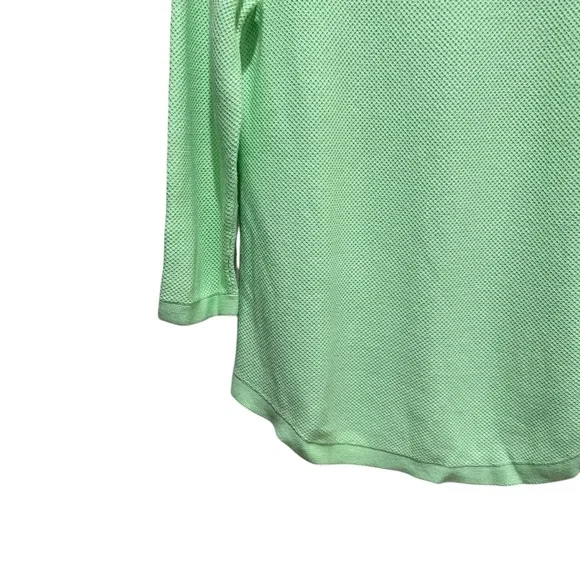 Talbots Textured Button Sleeve Pullover Light Green Women’s Size Medium - Picture 2 of 8